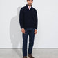 Polo in maglia uomo in lana con mezza zip