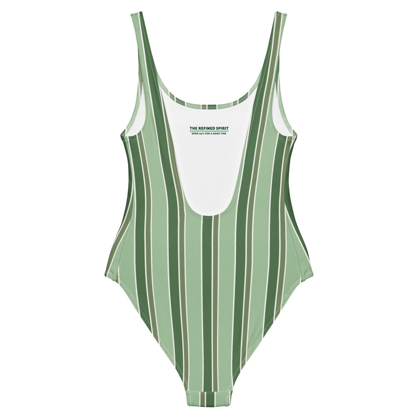 Costume intero a righe verde oliva
