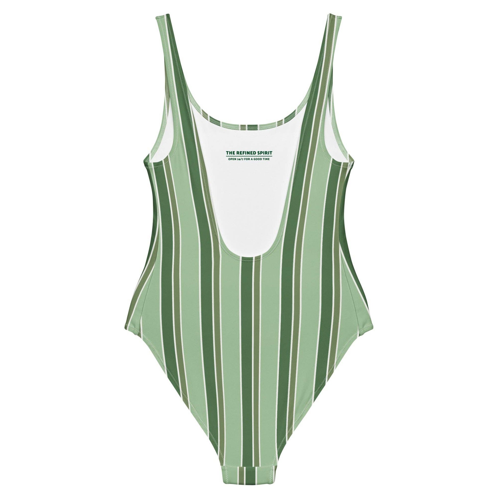 Costume intero a righe verde oliva