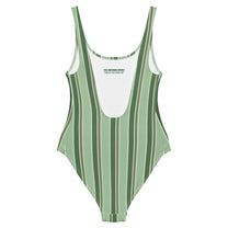 Costume intero a righe verde oliva