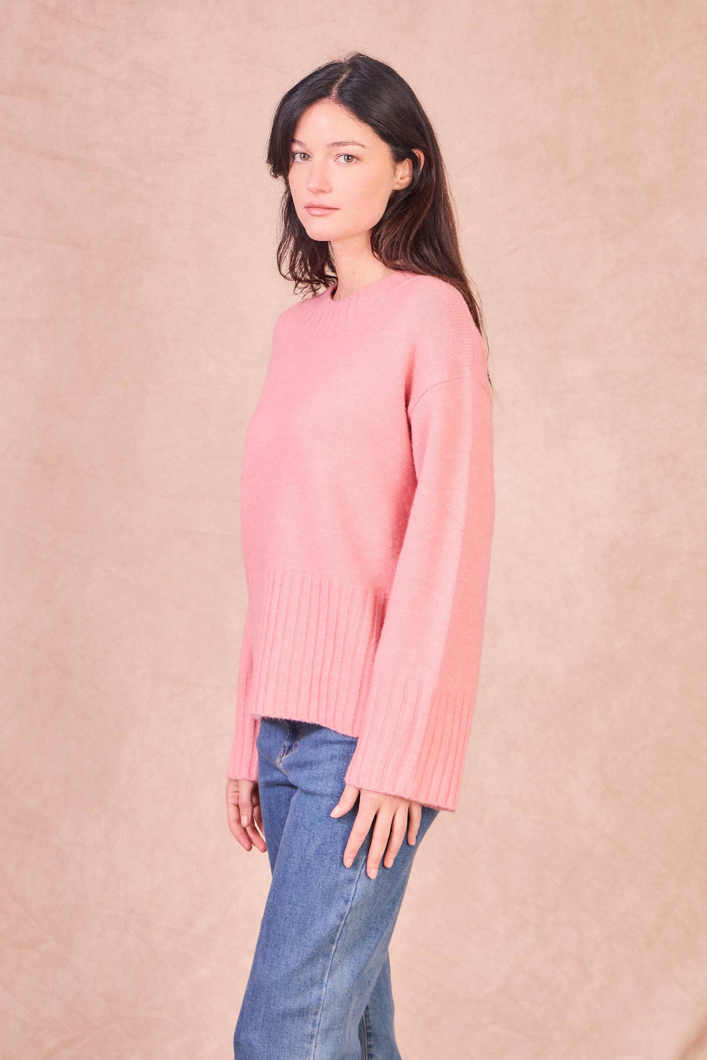 Maglione in misto lana con bottoni laterali