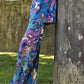 Pantaloni palazzo stampati in maglia fredda