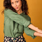 Camicia Rocio verde in cotone con pieghe