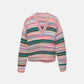 Maglione a righe in maglia con scollo a V