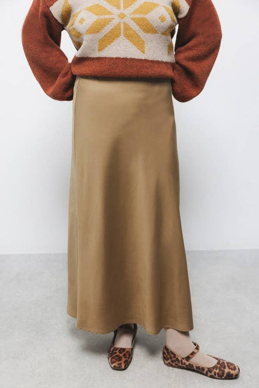 Gonna midi a sbieco vita media