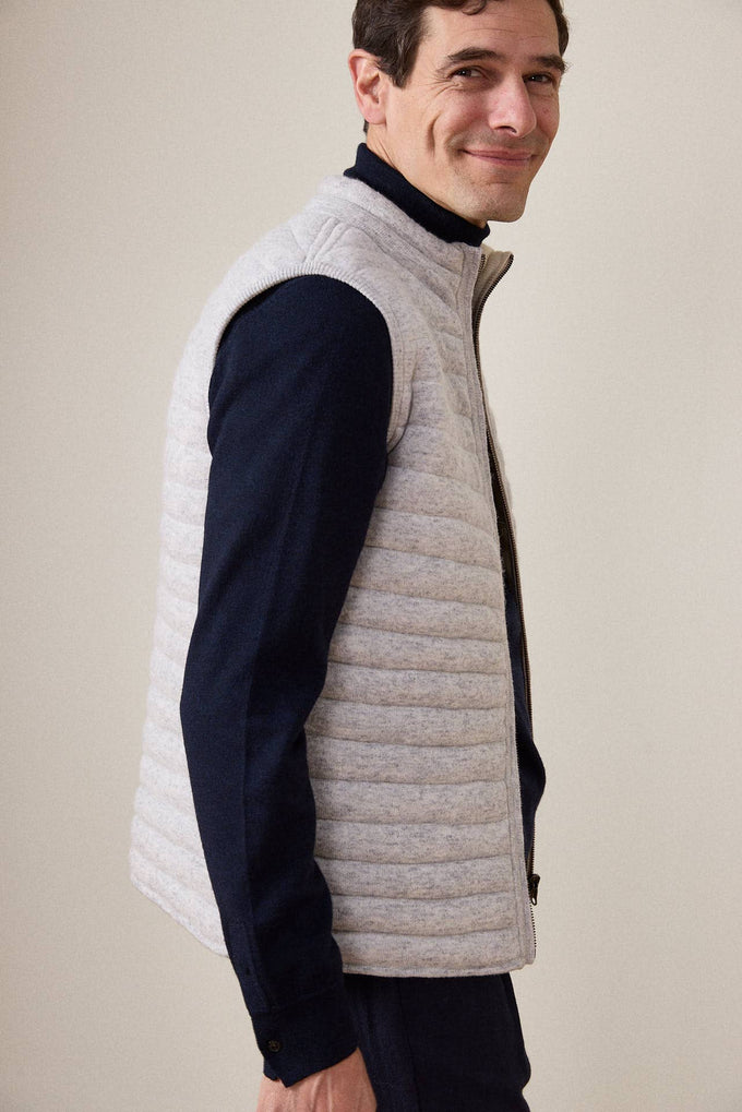 Gilet reversibile imbottito grigio latte