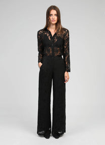 Camicia in pizzo nera Avryno