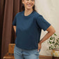 T-shirt boxy riciclata color cobalto