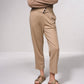 Pantaloni dritti con bottoni decorativi e vita elasticizzata