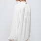 Blusa con coulisse e scollo arricciato