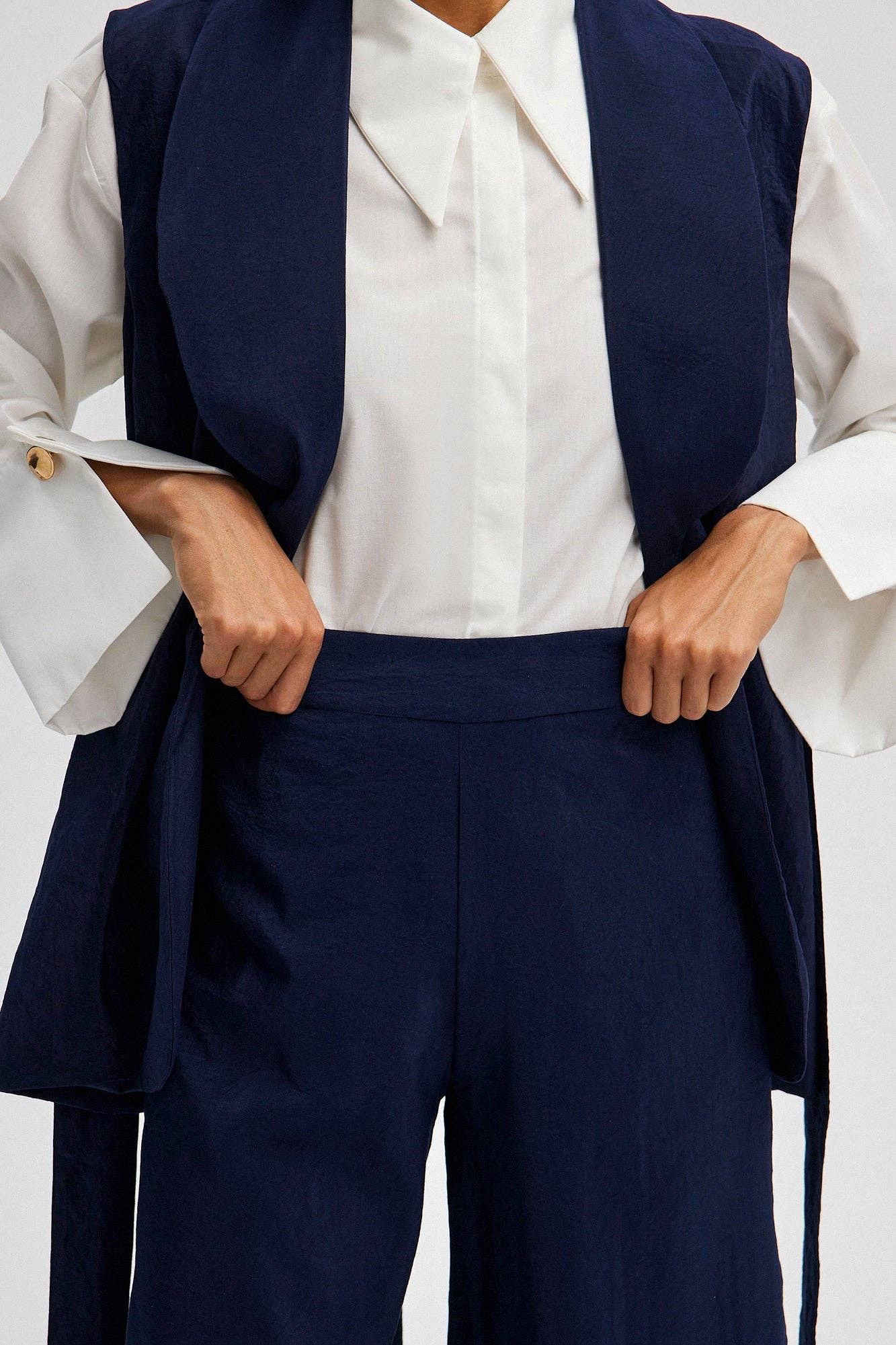 Completo pantaloni e gilet Cupra blu navy