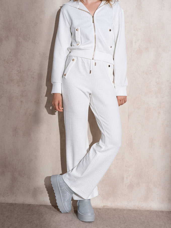 Pantaloni jogger in tessuto matelassé con coulisse