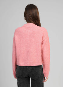 Cardigan corto Letiana rosa in maglia