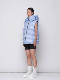 Gilet imbottito con cappuccio azzurro baby