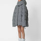 Bomber oversize pied de poule con cappuccio removibile