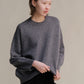 Maglione girocollo oversize effetto tweed