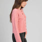 Cardigan corto Letiana rosa in maglia