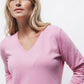 Maglione in maglia rasata con scollo a V