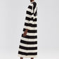 Abito midi oversize in maglia a righe larghe
