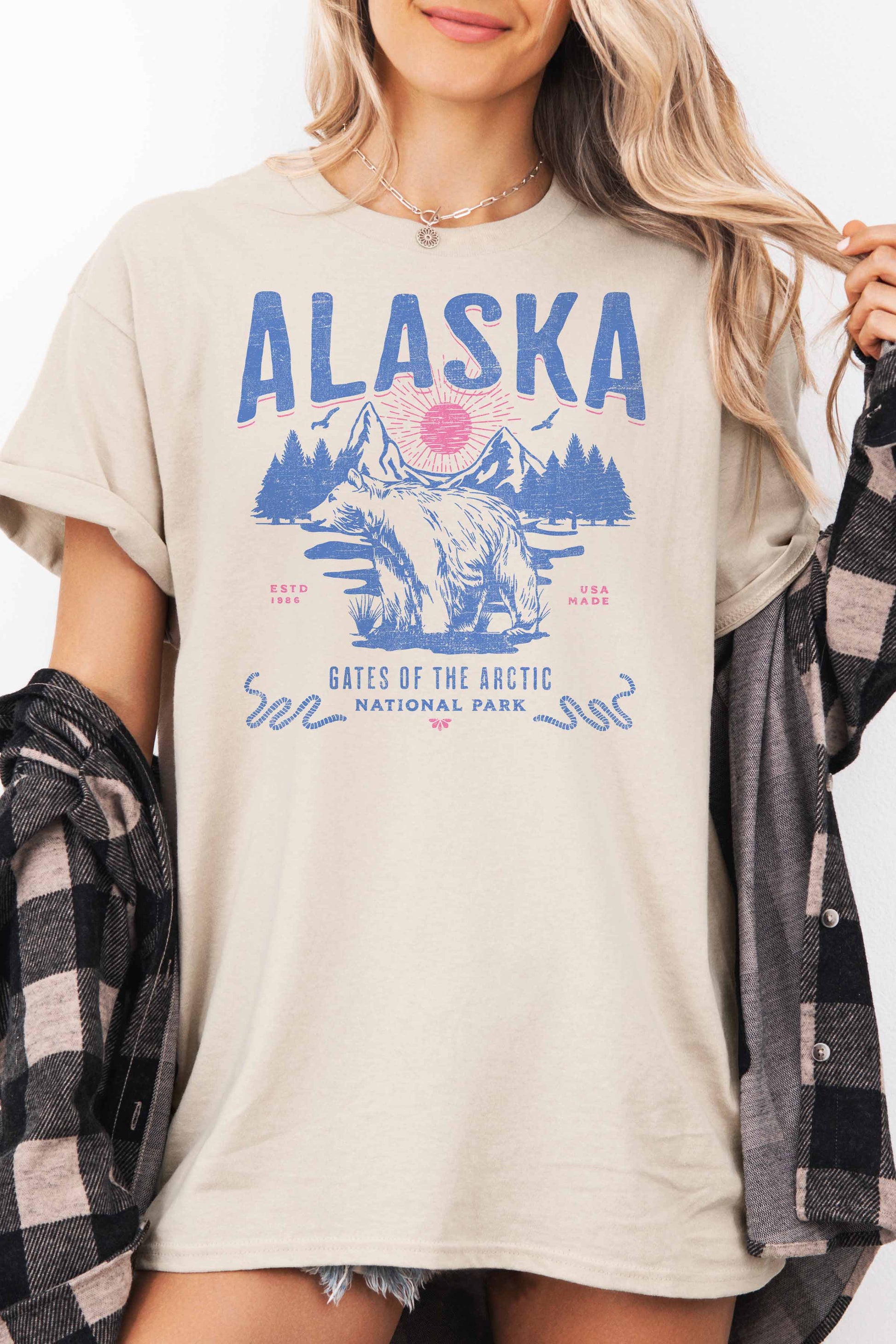 T-shirt oversize grafica Alaska