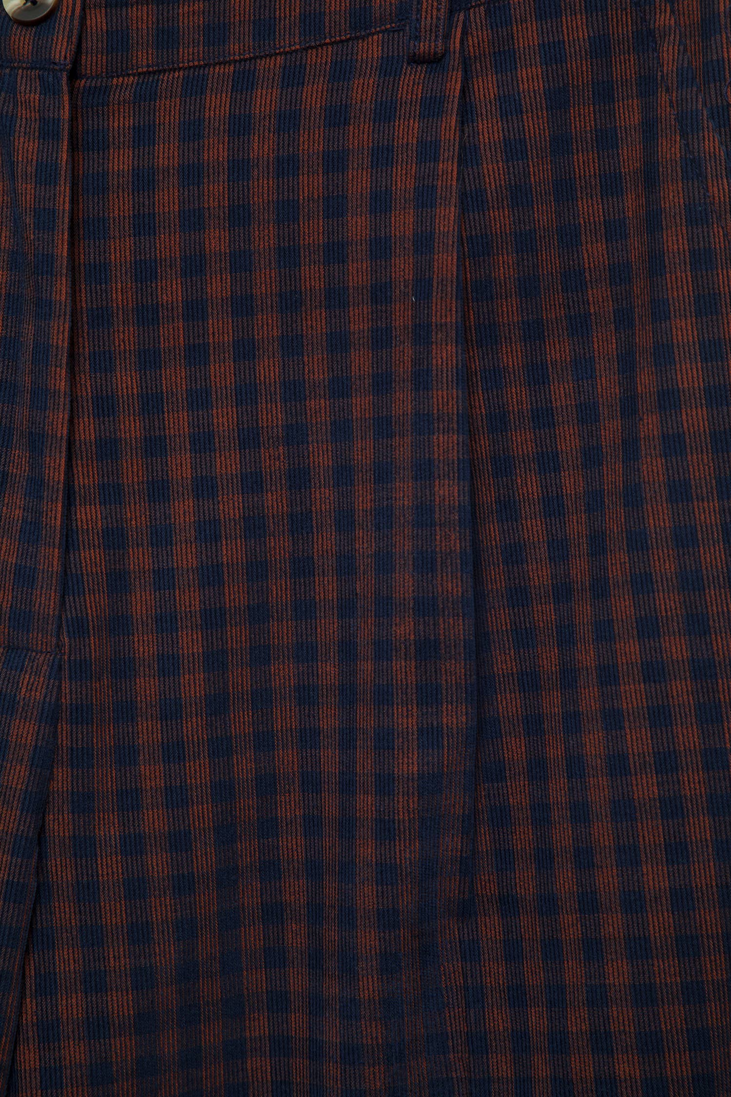 Pantaloni aderenti a quadri in cotone
