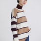 Maglione oversize a righe con collo alto