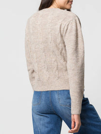 Cardigan in maglia a trecce con bottoni