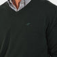 Pullover in lana a maglia fine con scollo a V e ricamo