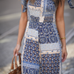 Tuta lunga patchwork con vita elasticizzata