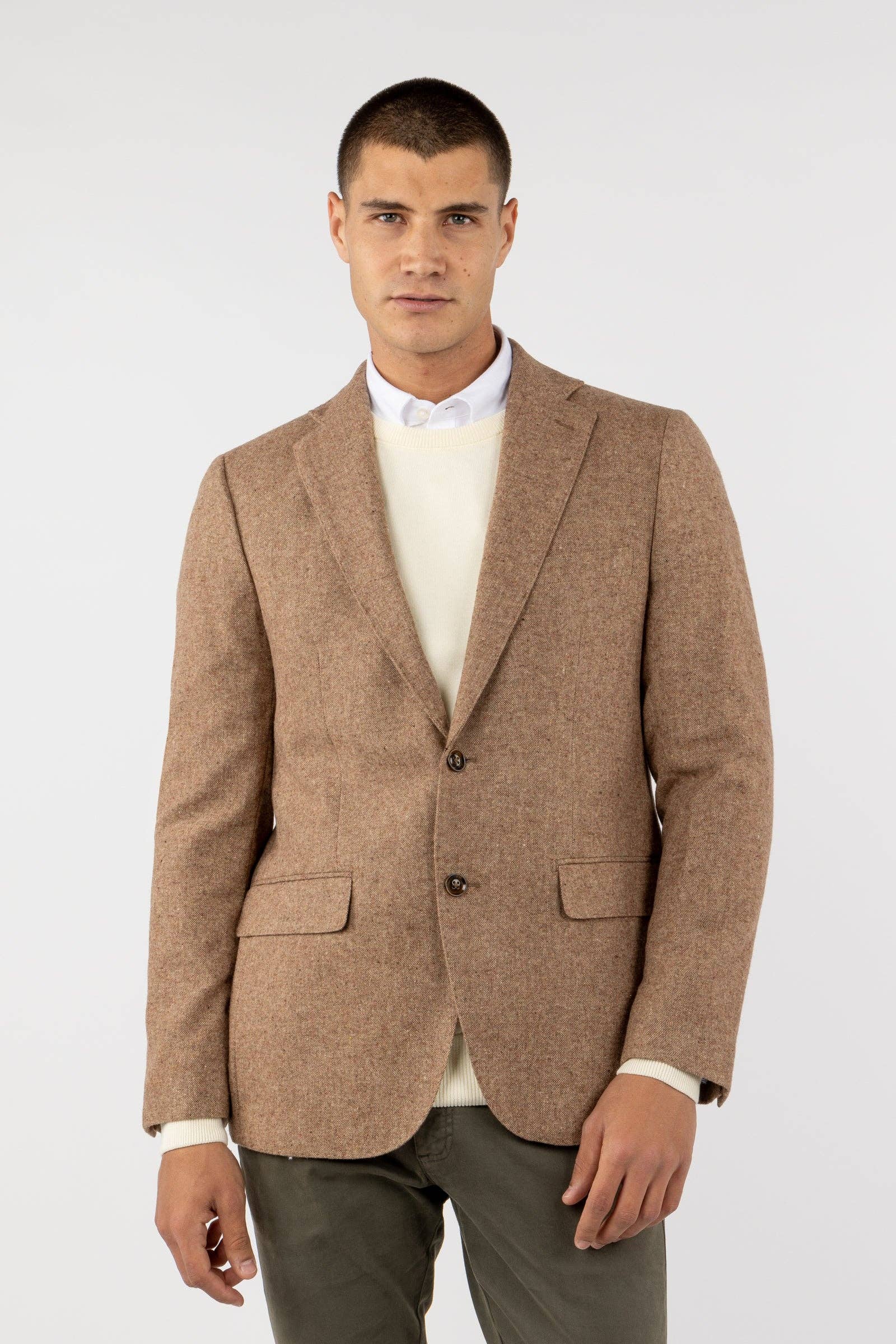 Giacca blazer in lana beige Lisa