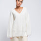 Maglione tunica da donna con scollo a V