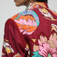 Camicia crop a fantasia floreale con nodo frontale
