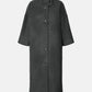 Cappotto lungo oversize Nete in lana riciclata grigio scuro mélange
