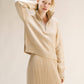 Maglione collo alto con zip in misto cashmere