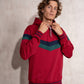 Felpa con cappuccio color block da uomo