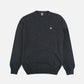 Maglione girocollo in filato riciclato color carbone