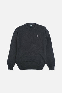 Maglione girocollo in filato riciclato color carbone