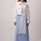 Gonna maxi vichy blu e bianco a contrasto