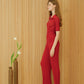 Pantaloni in cotone plissé fine in maglia 3D