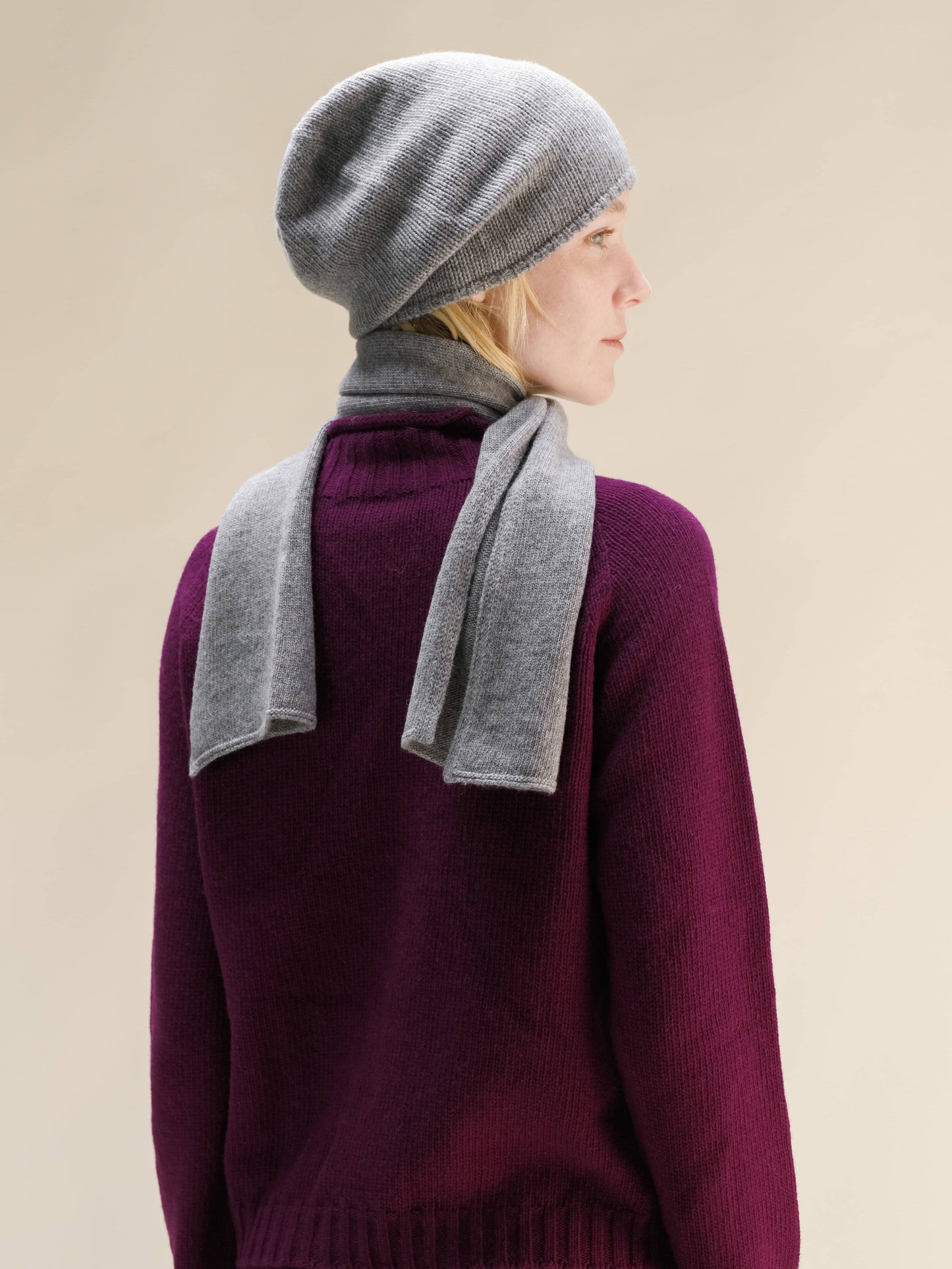 Berretto in misto cashmere a maglia tridimensionale