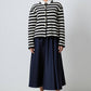 Cardigan corto a righe con bottoni dorati