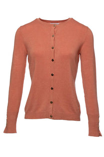 Cardigan girocollo in viscosa con bottoni