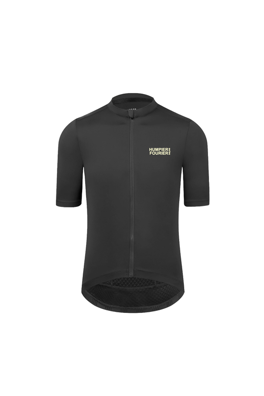 Maglia da ciclismo nera con zip integrale