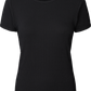 T-shirt Chrisstine in cotone biologico nero con dettagli in pizzo