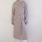 Trench coat doppiopetto in lino con bottoni dorati