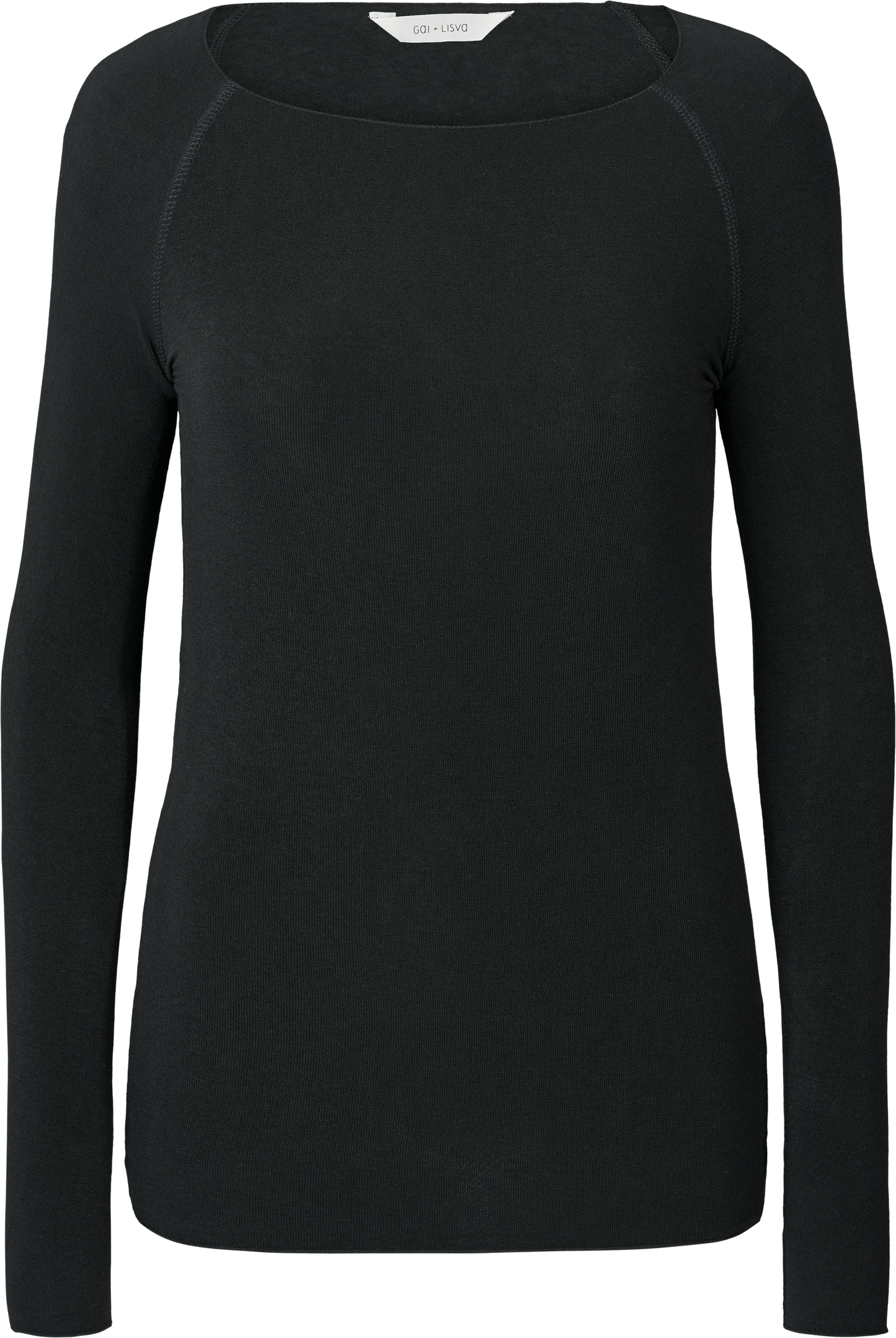 Top Amalie in lana e viscosa nero