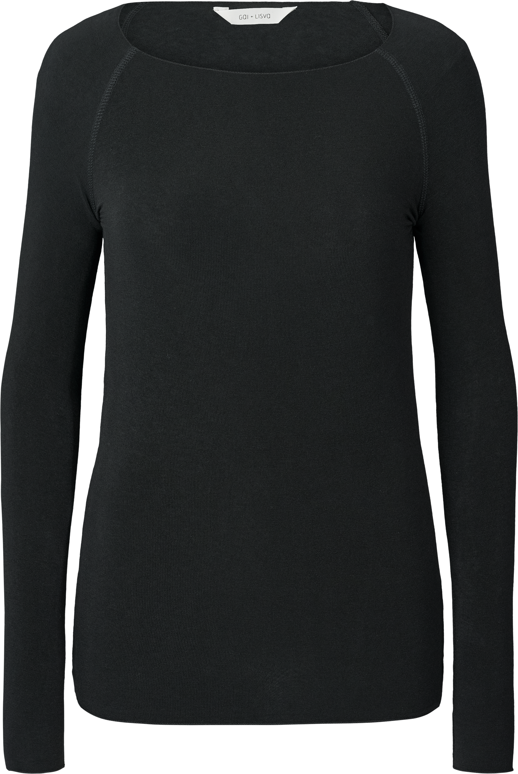 Top Amalie in lana e viscosa nero
