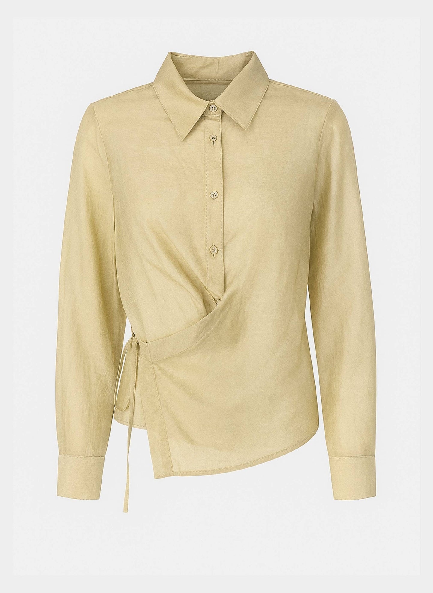 Camicia beige Aima con nodo laterale