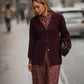 Cardigan in maglia color vino con bottoni