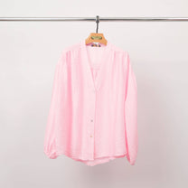 Blusa testurizzata con bottoni e scollo a V